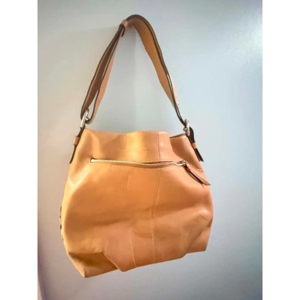 Coach Ergo Pleated Tan Leather Hobo Shoulder Bag 12248 Classic Boho Handbag